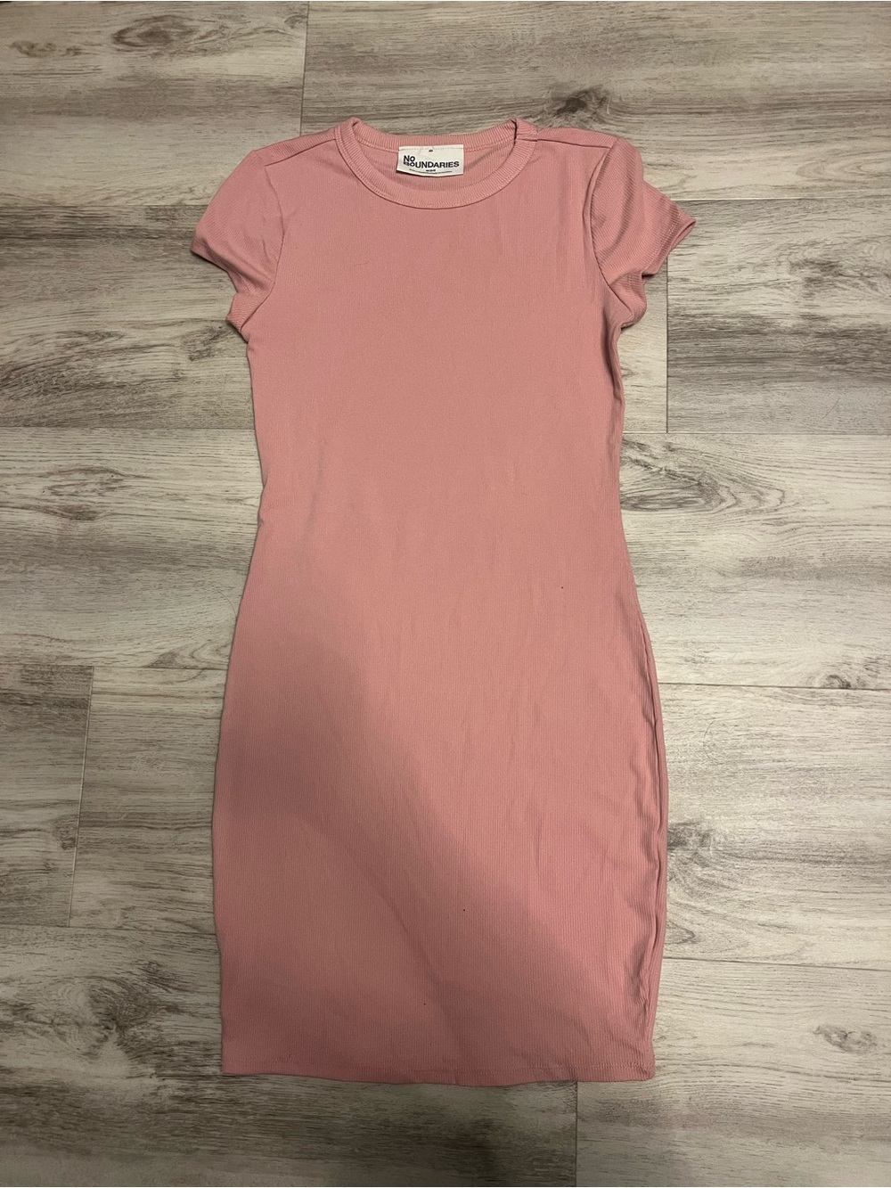 No Boundaries Pink Ribbed Short Sleeve Bodycon Mini Dress